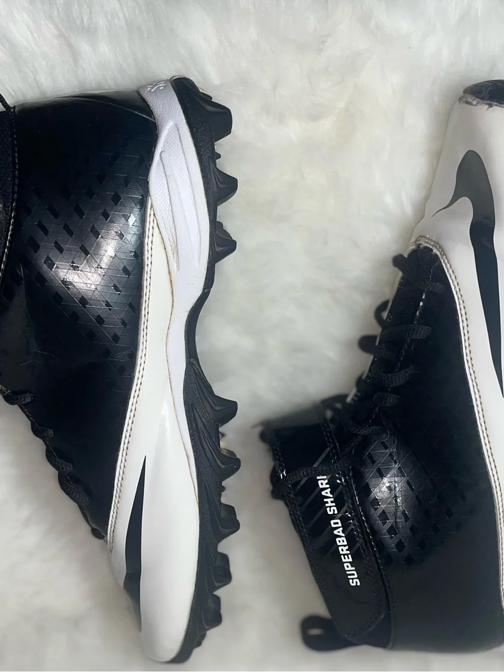 Nike Superbad Shark Football Cleats Men’s Size 8 Black White